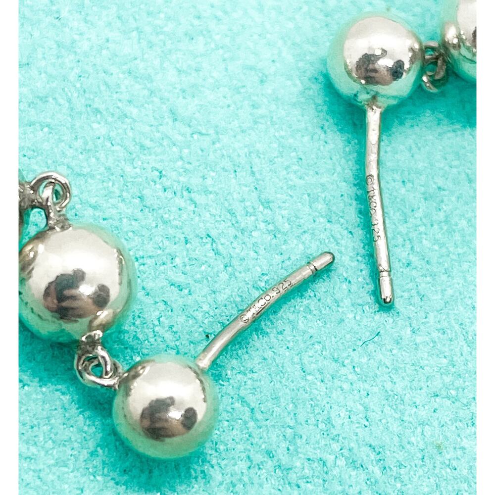 Tiffany & Co. HardWear Graduated Ball Bead Drop Earrings Sterling Silver - Picture 9 of 9